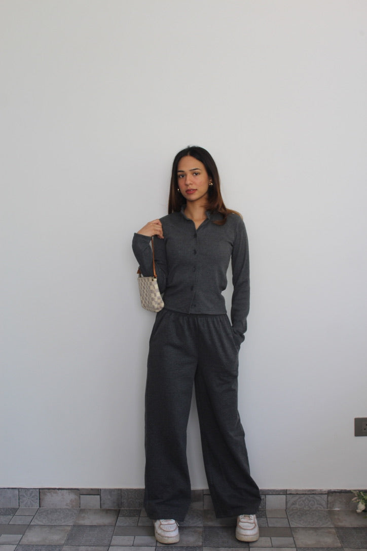 Cotton Fleece Grey Melange Set