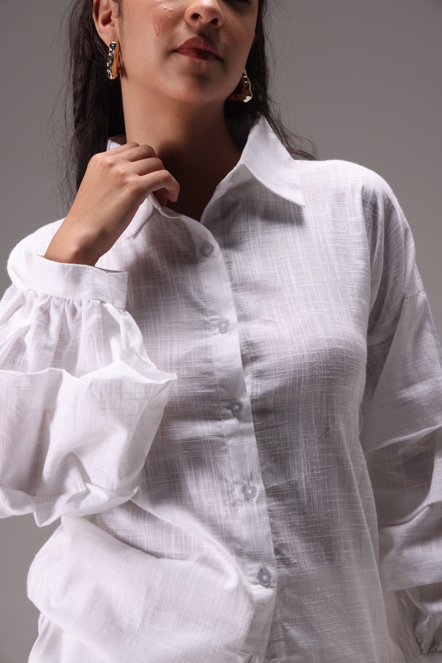 Essential Ruffle Cotton Linen Shirt & Duck Pants Set