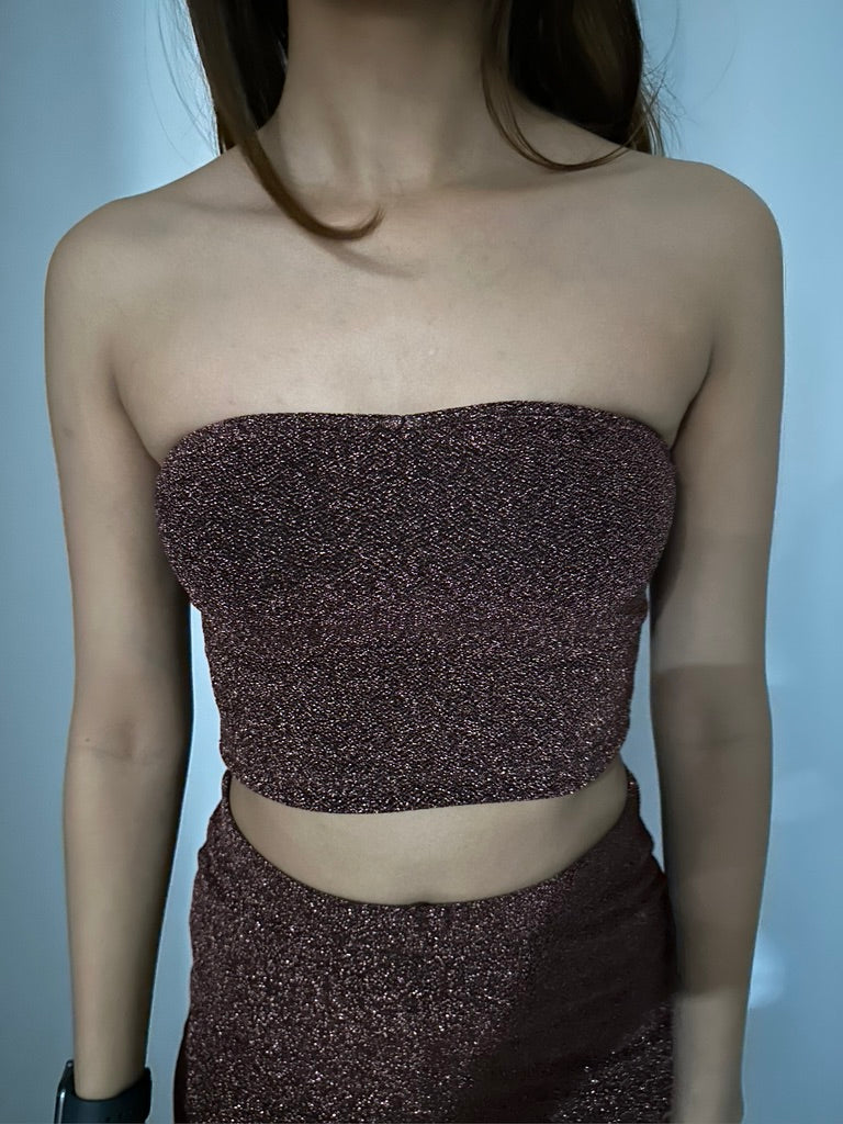 Brown Cotton Shimmer Tube Set