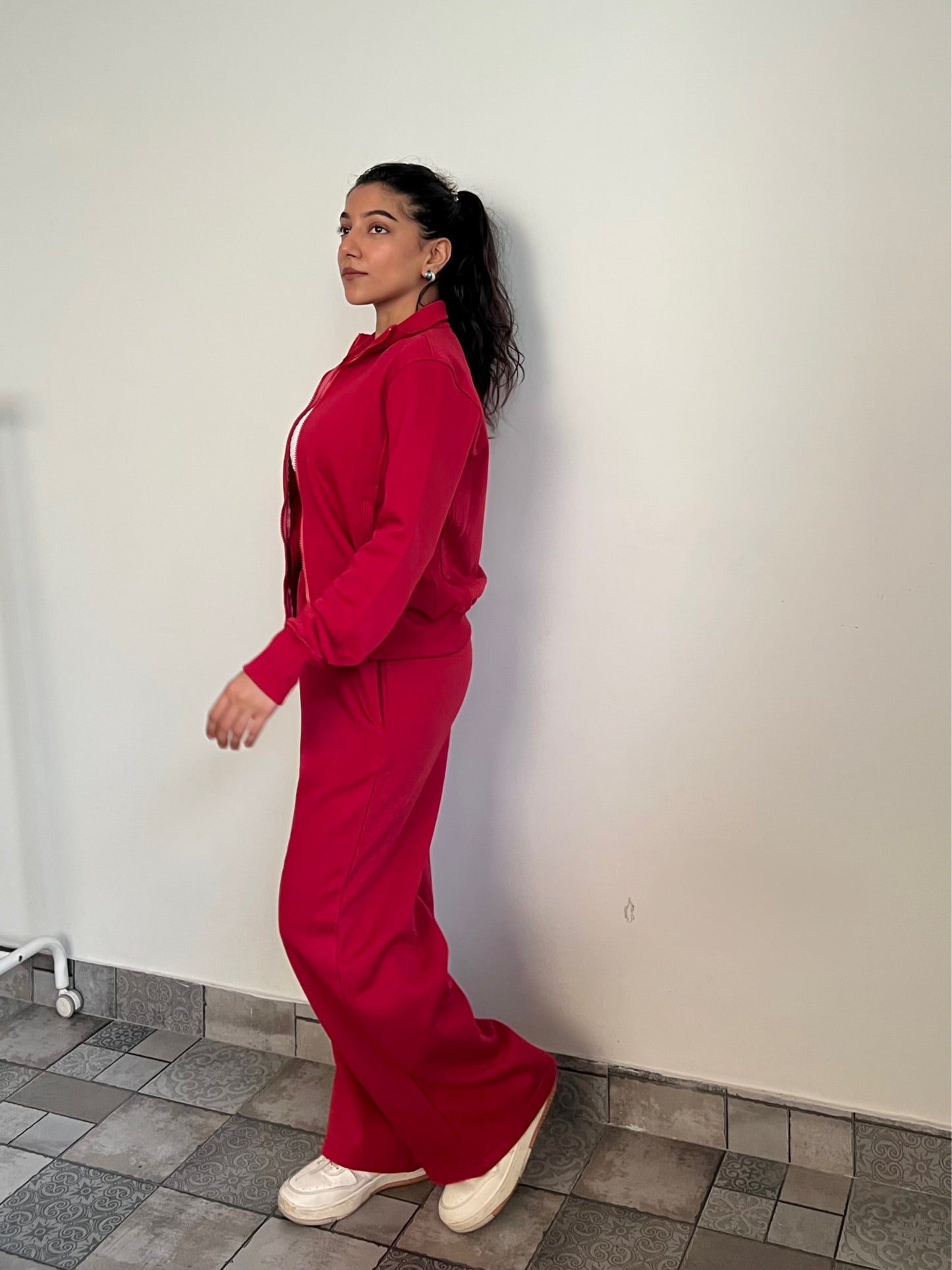 Fleece Red Zipper & Fleece Pants SET