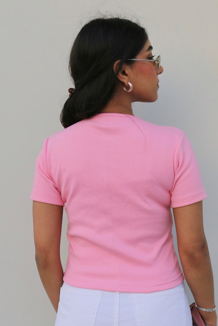Light Pink Cotton Rib Top