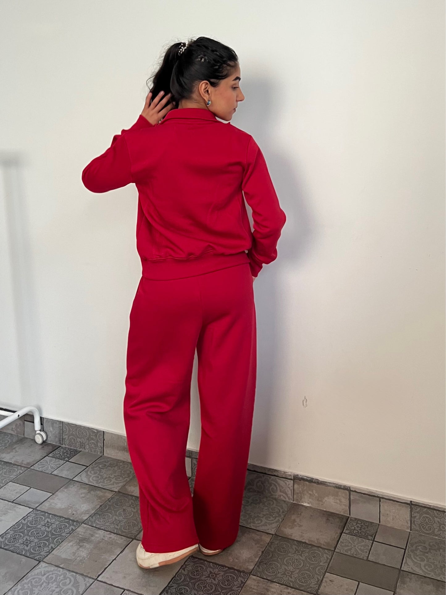 Fleece Red Zipper & Fleece Pants SET