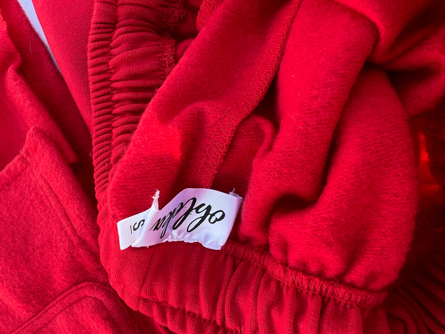Cotton Fleece Cherry Red Shacket Set