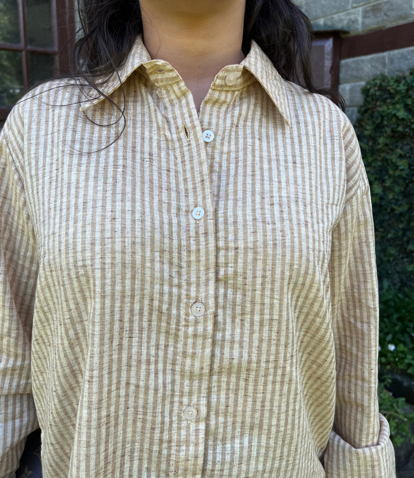 Unisex Stripes Linen Shirt