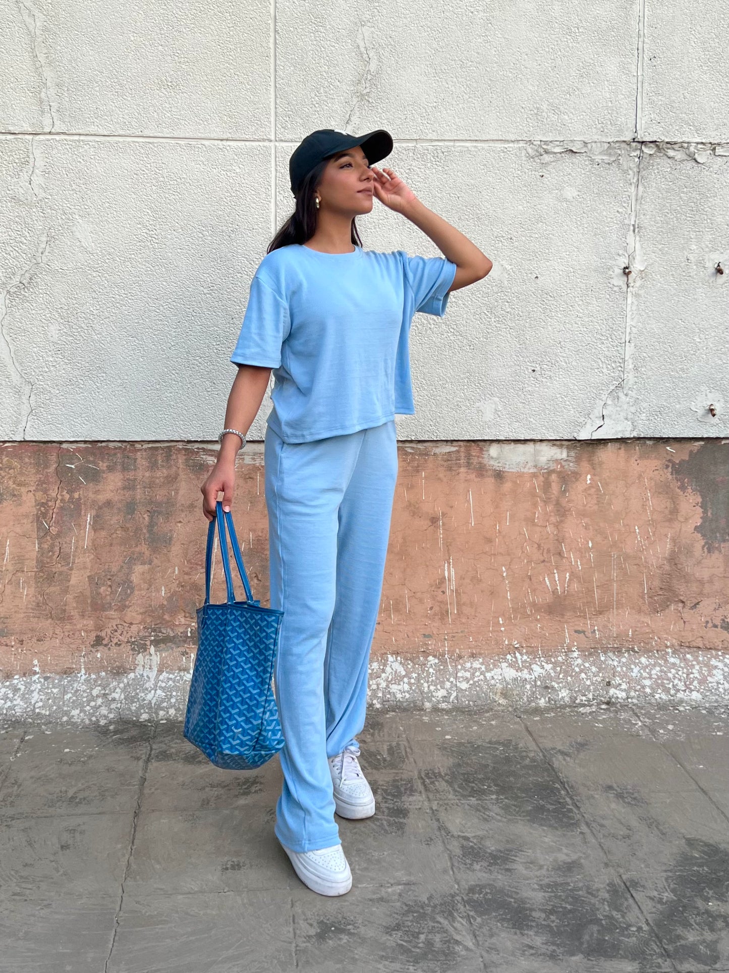 Sky blue RIB Co-ord