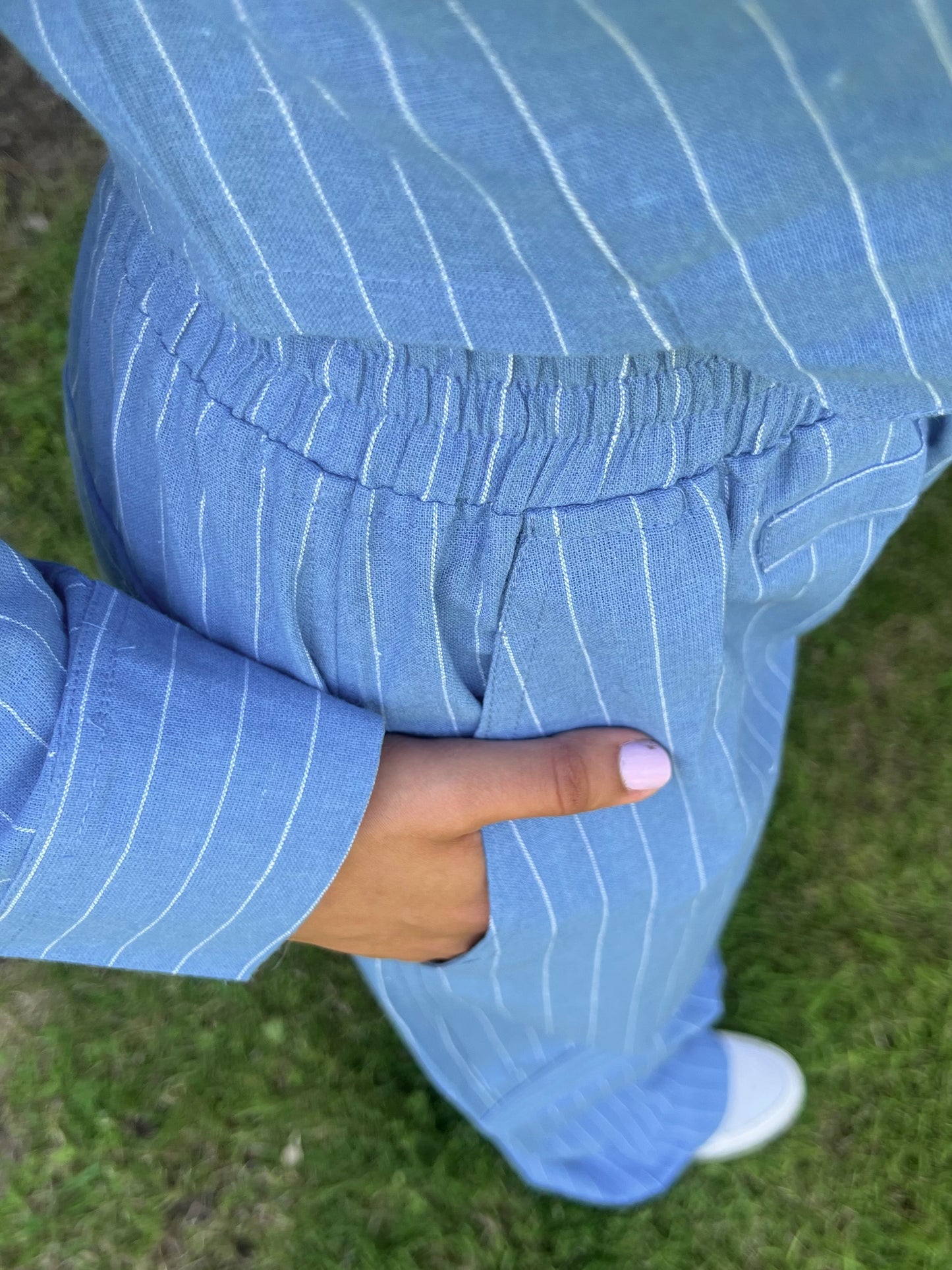 Stripes boxer crop shirt set
