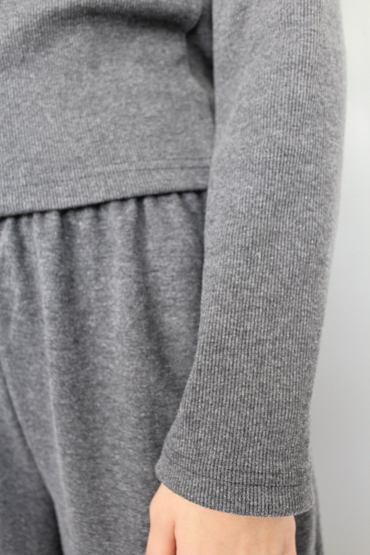 Cotton Fleece Grey Melange Set