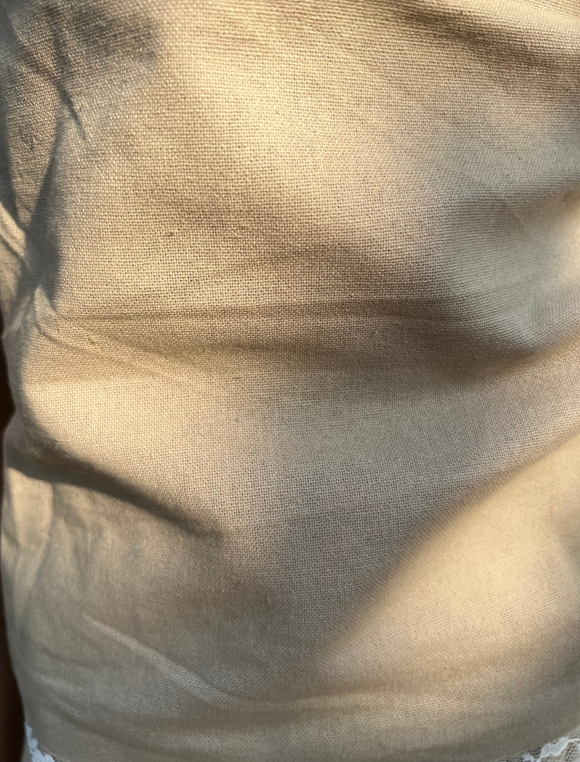Beige Cotton Linen Ruffle Skort Set
