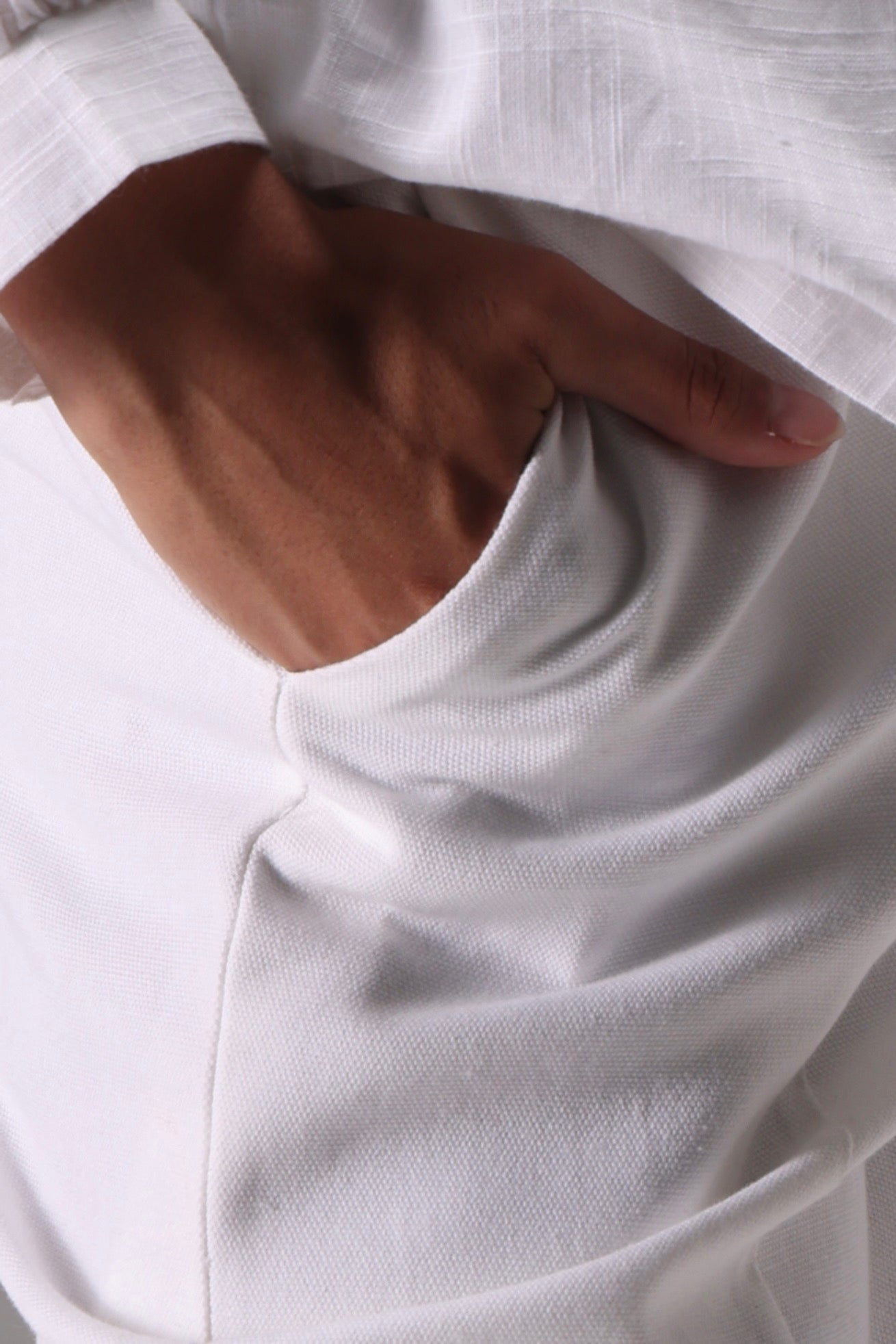 Essential Ruffle Cotton Linen Shirt & Duck Pants Set