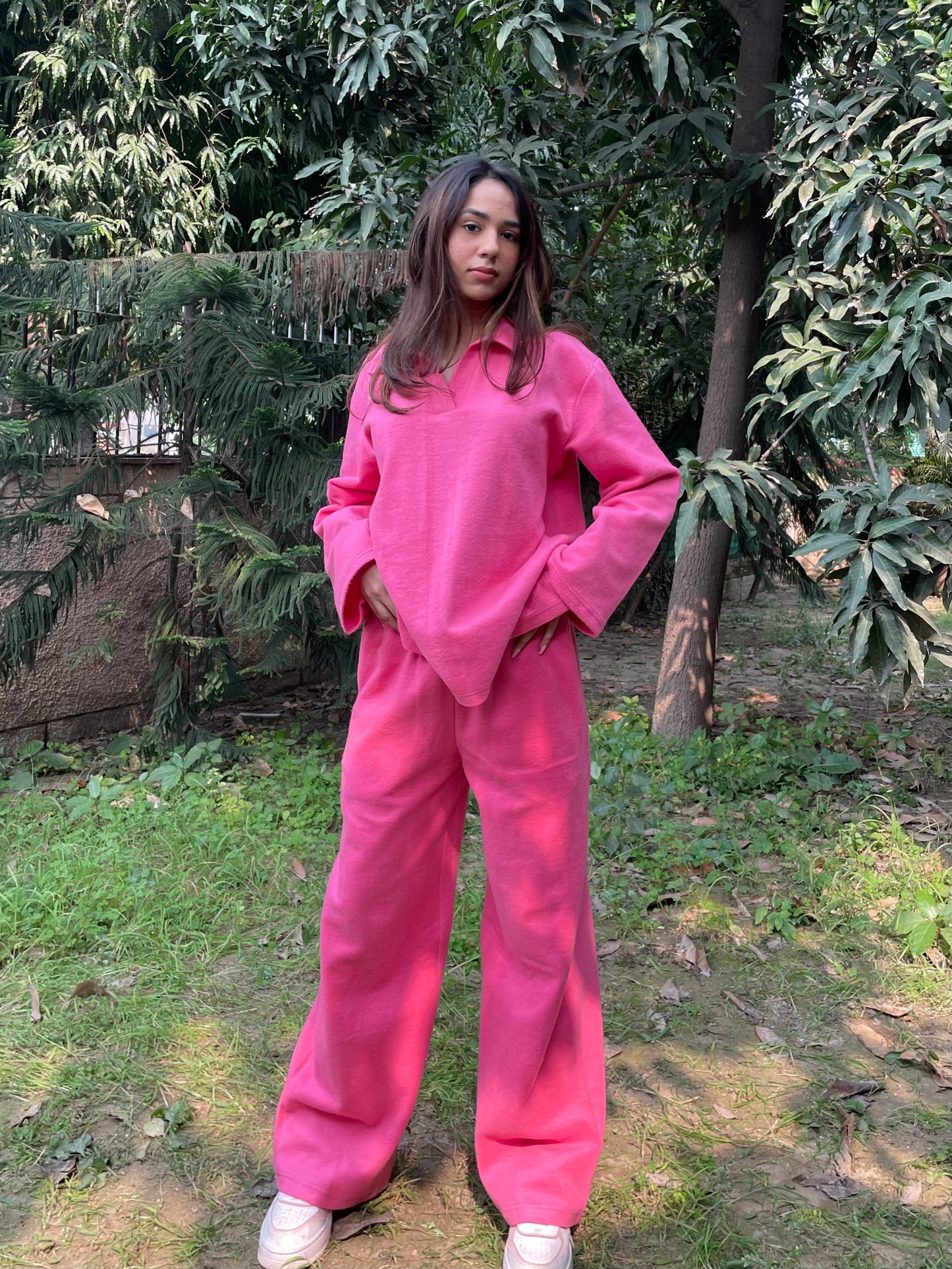 Cotton Fleece Fuchsia Co-ord