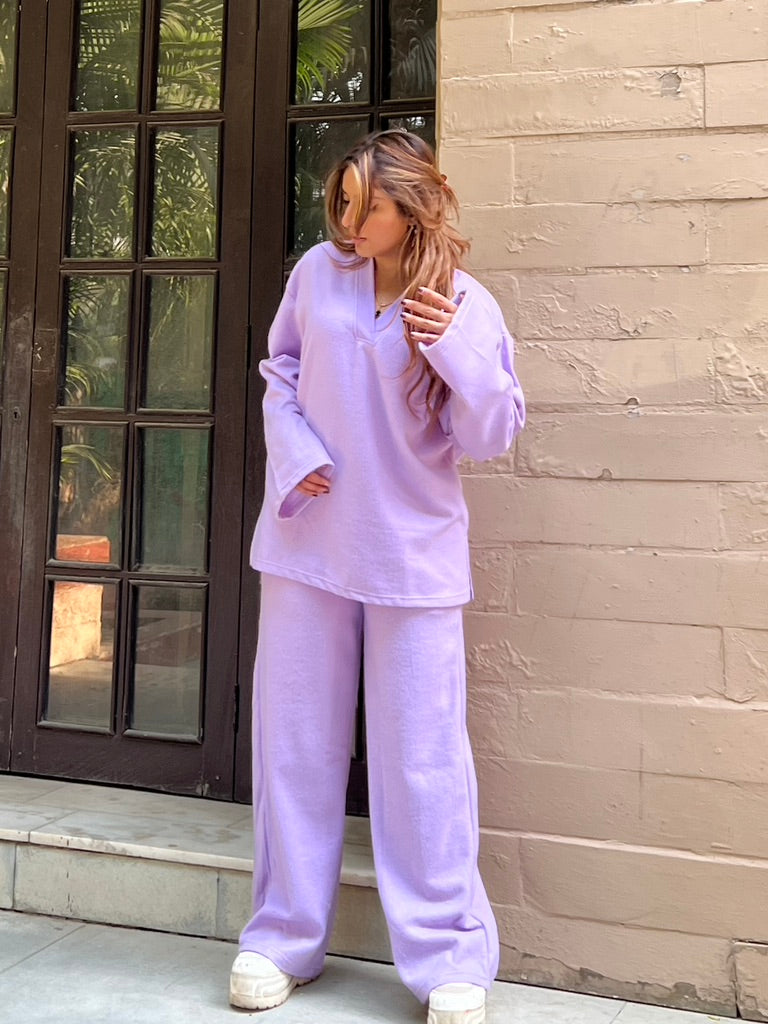 Cotton Fleece lilac Co-ord
