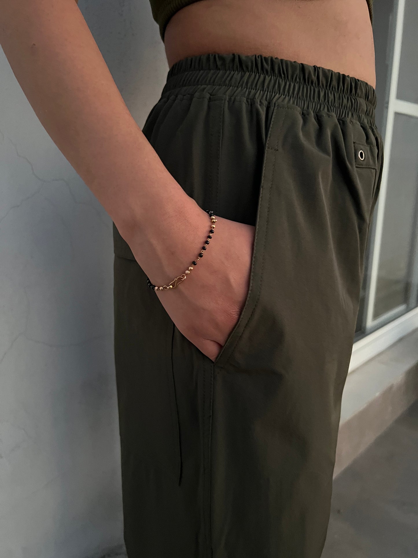 Olive Green Parachute Cargo Crop Co-ord