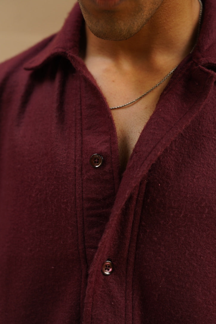 Cotton Fleece Wine Unisex Co-ord