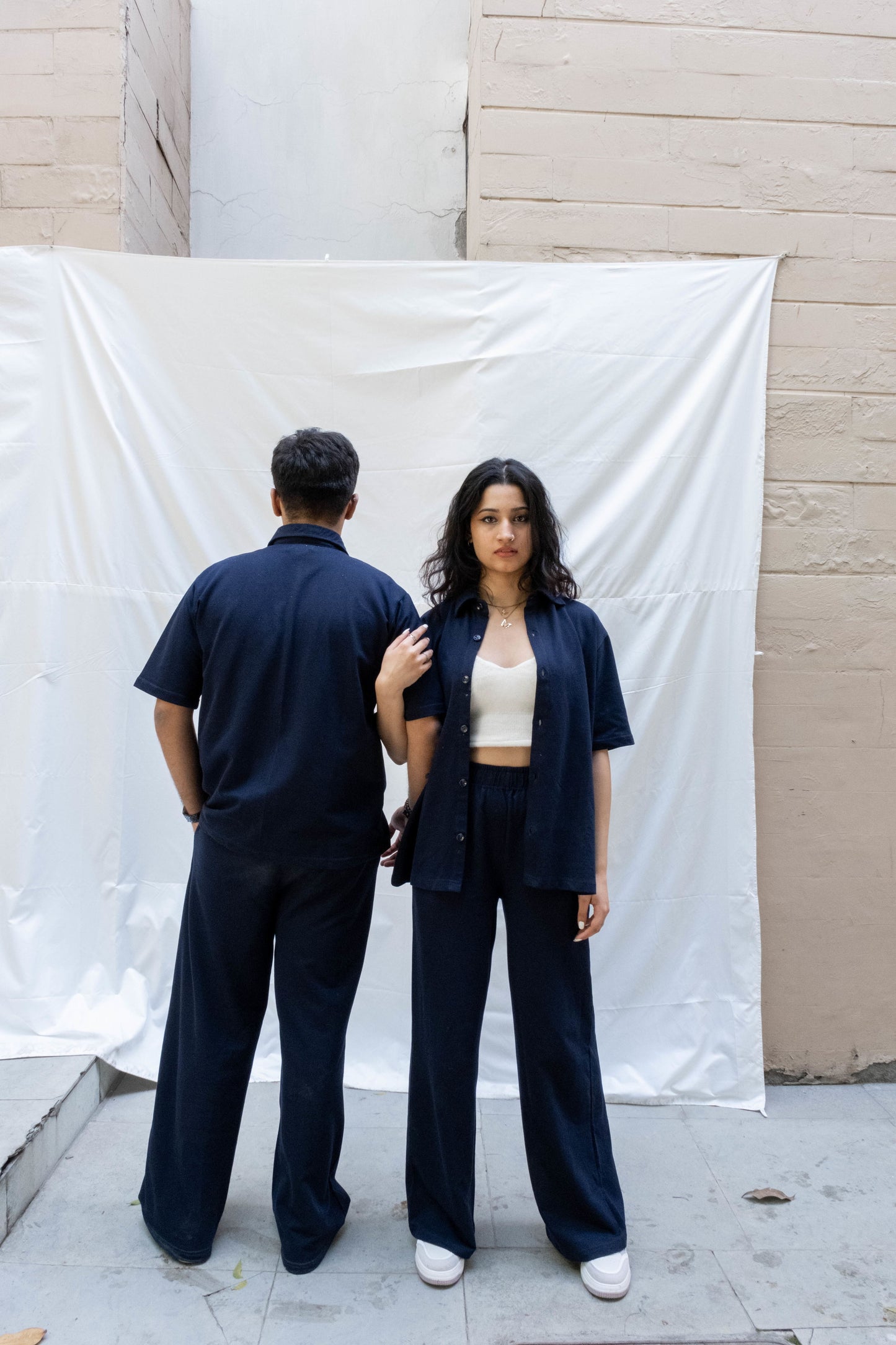 French Terry Unisex Navy Blue Co-ord