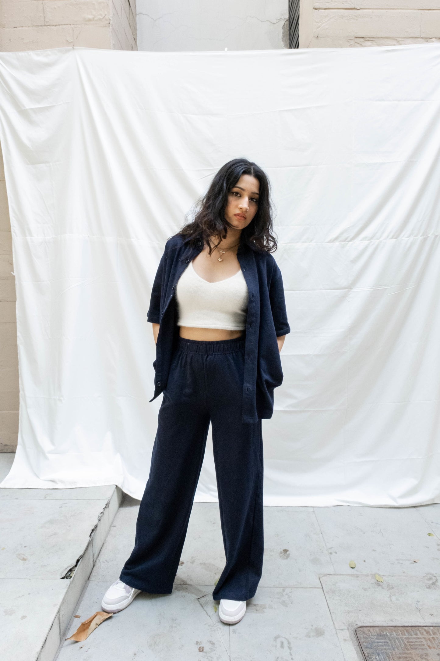 French Terry Unisex Navy Blue Co-ord