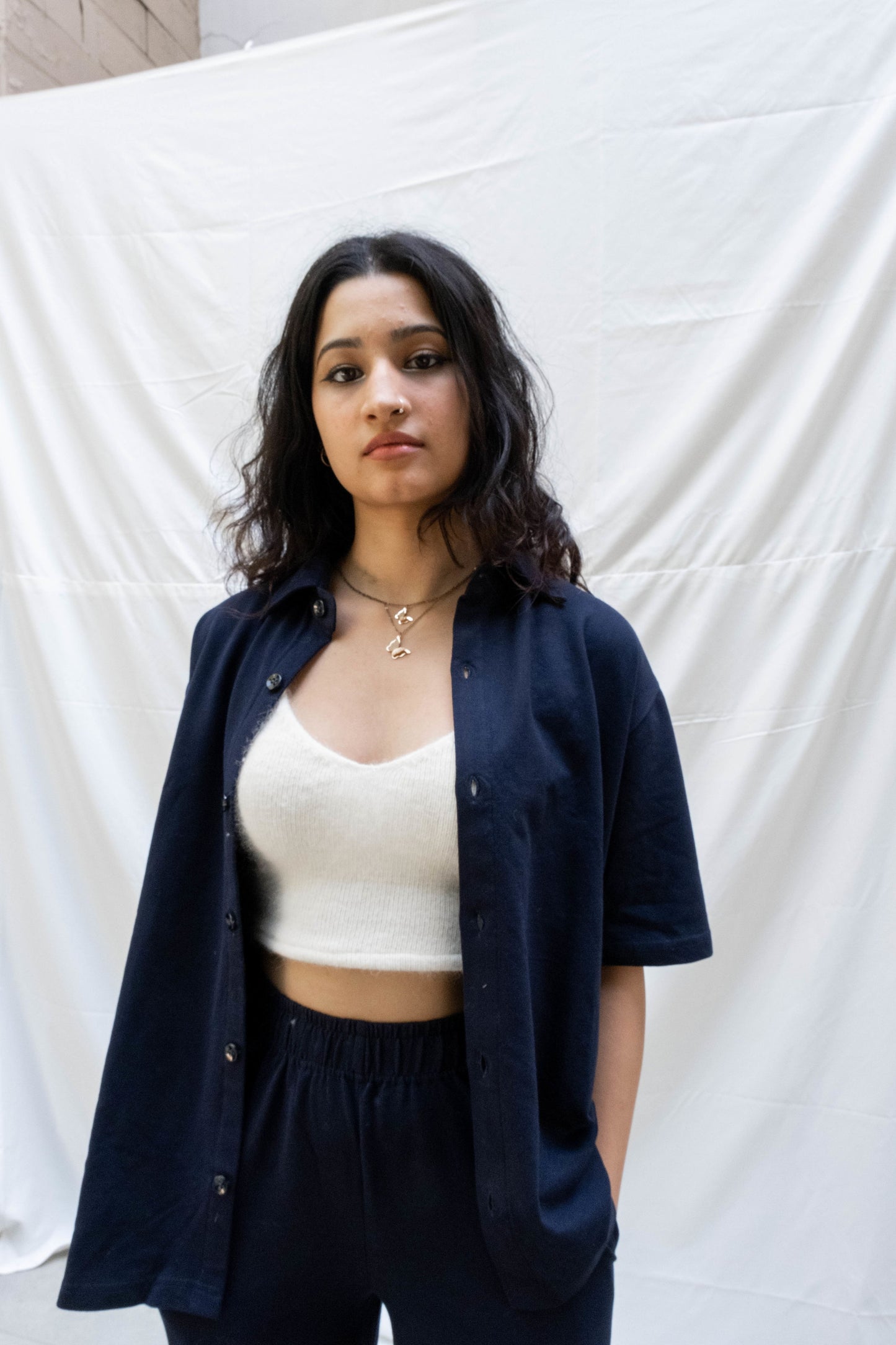 French Terry Unisex Navy Blue Co-ord