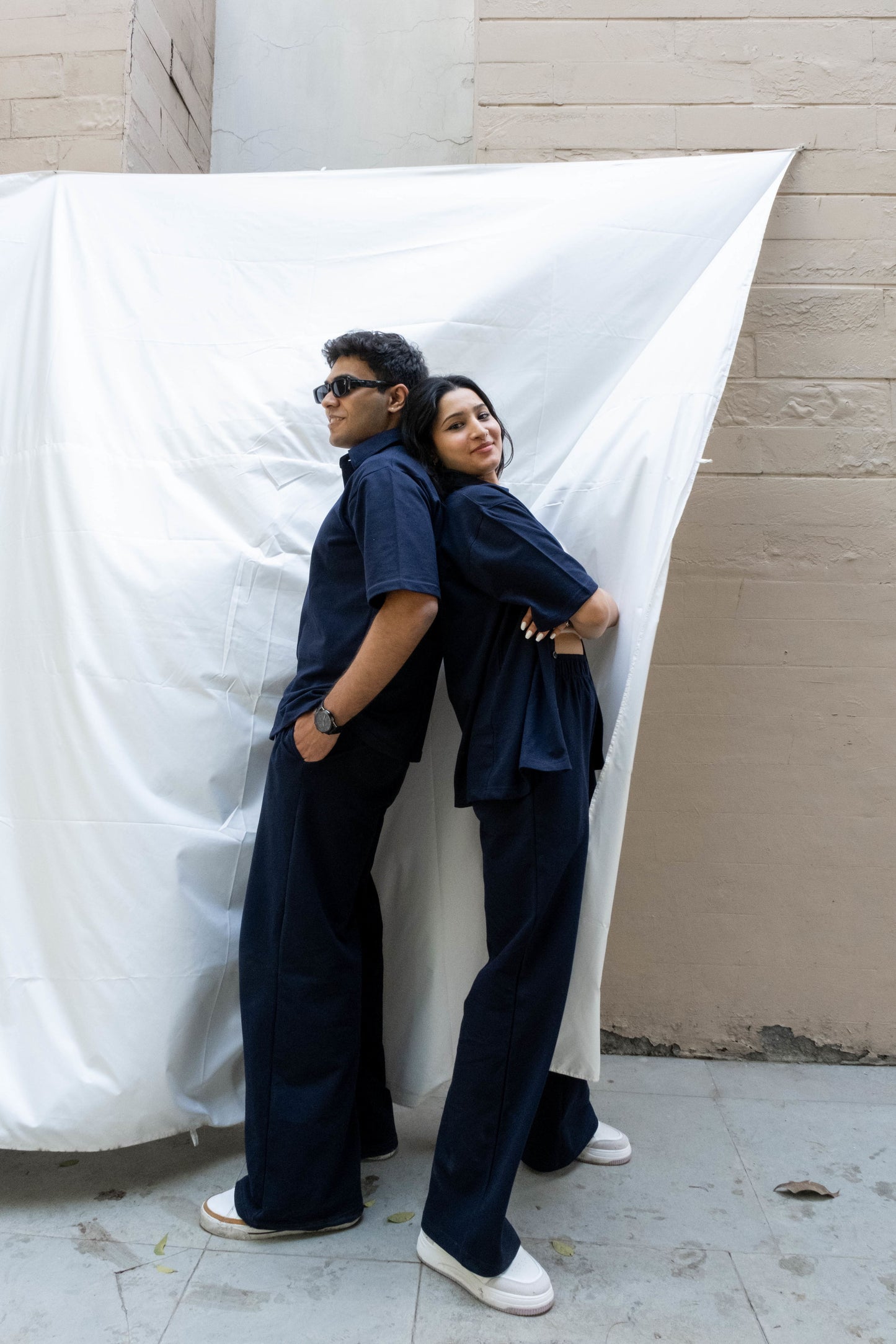 French Terry Unisex Navy Blue Co-ord