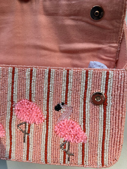 Flamingo Beaded Bag