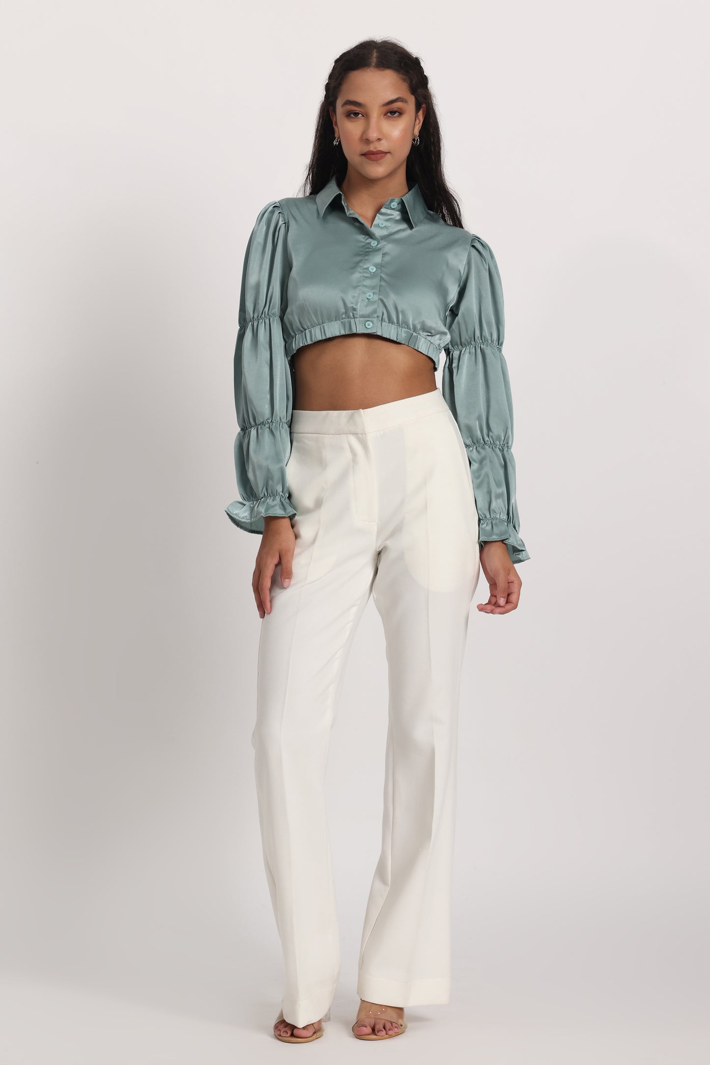 Paris Satin Ruffle Shirt