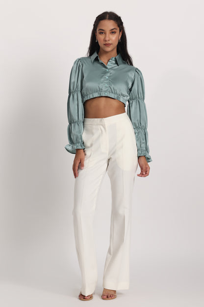 Paris Satin Ruffle Shirt