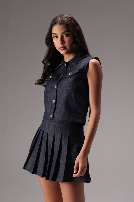 Ink Soft Denim Skort Set