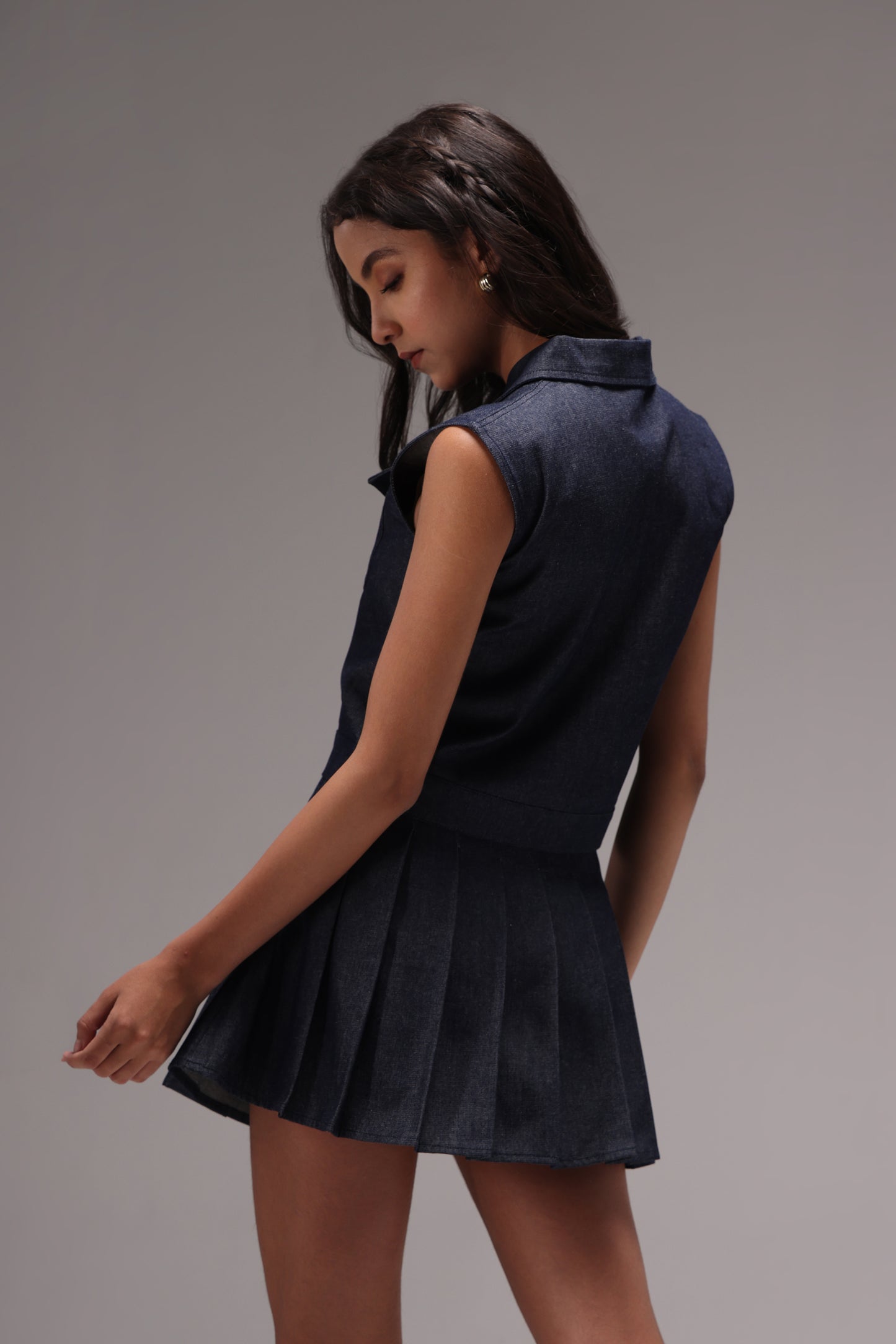 Ink Soft Cotton Denim Skort Set