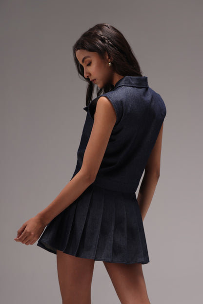 Ink Soft Cotton Denim Skort Set