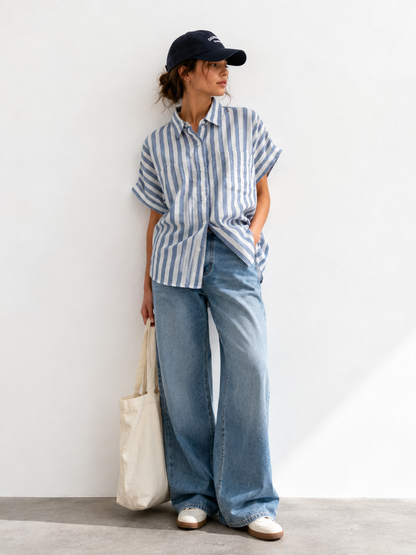 Half-Sleeve Double Cotton Gauze Shirt