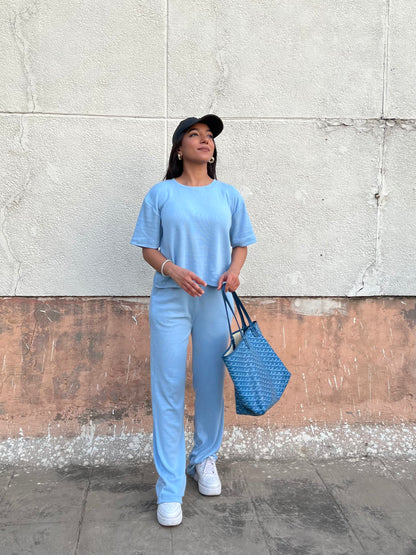 Sky blue RIB Co-ord