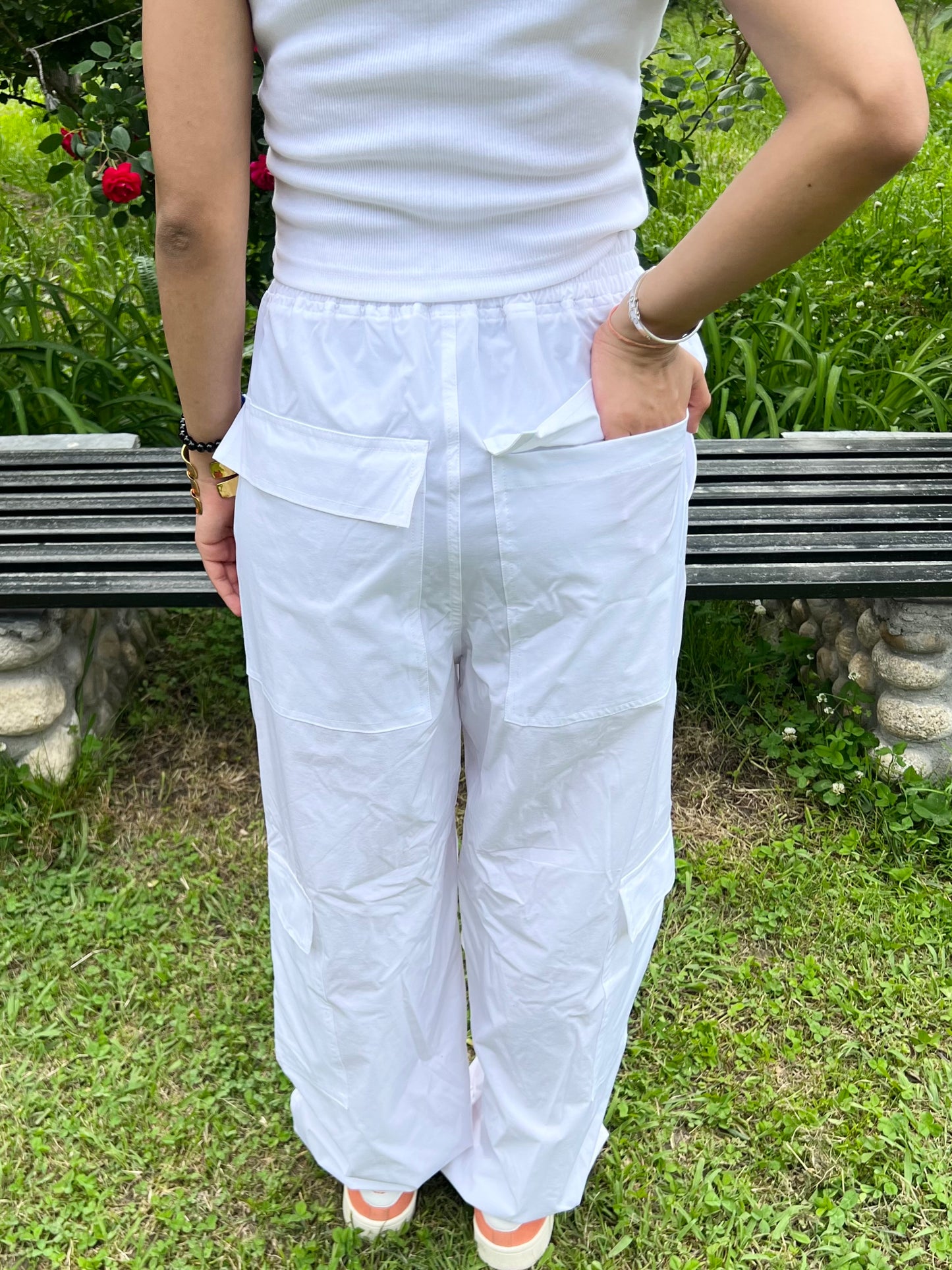 White Parachute Cargo PANTS ONLY