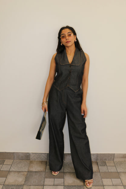 Denim Waistcoat Set
