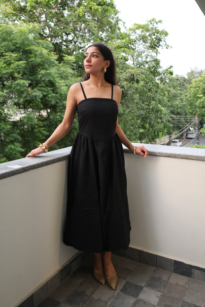 Cotton Poplin Corset Balloon Dress
