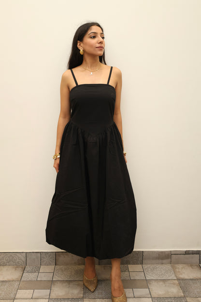 Cotton Poplin Corset Balloon Dress