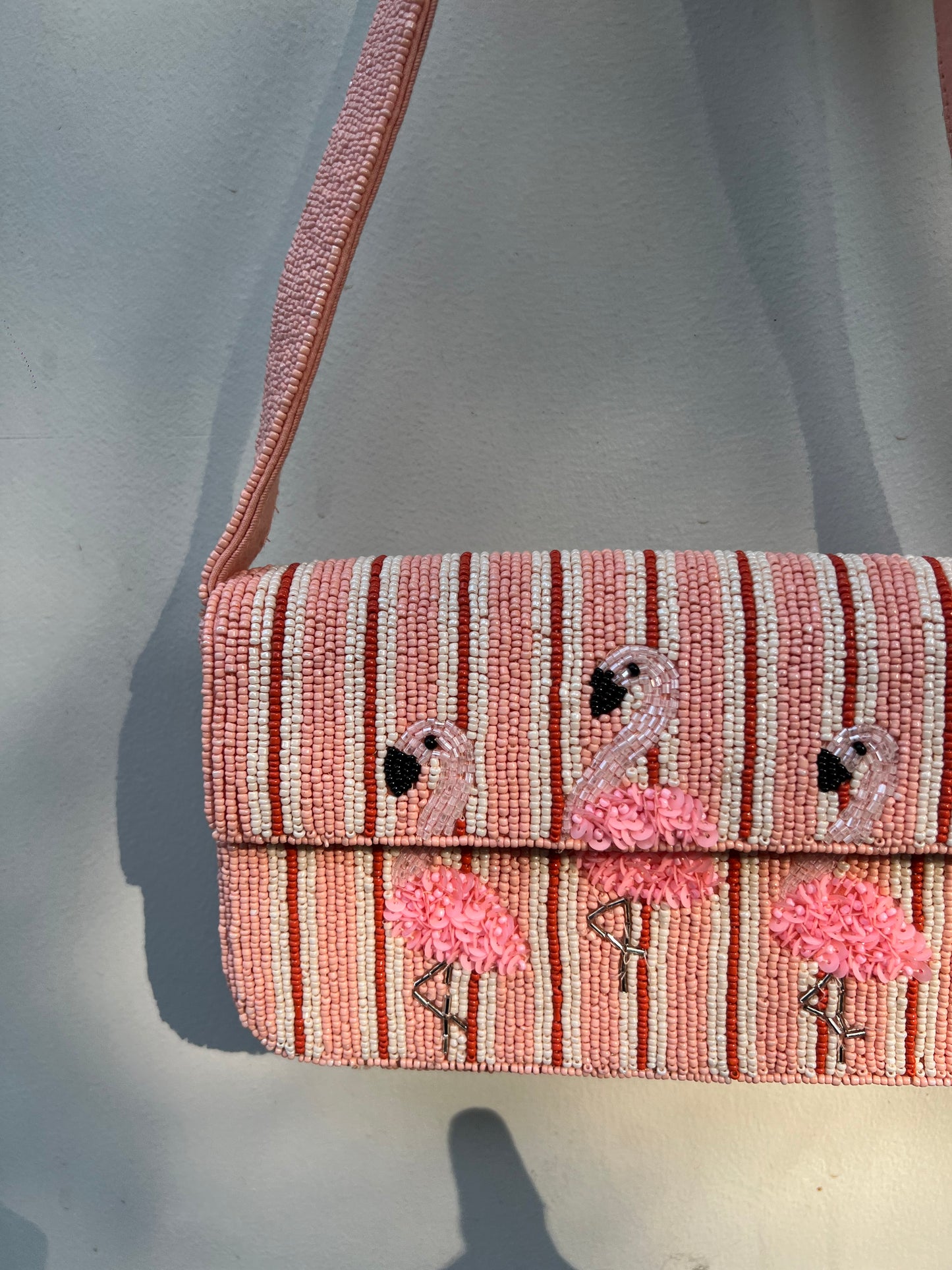 Flamingo Beaded Bag