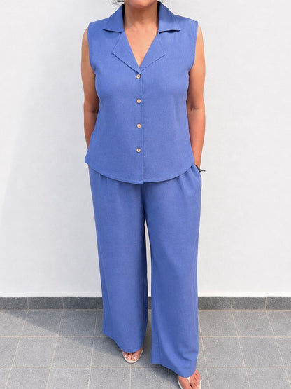 Cotton Slub Blue Set