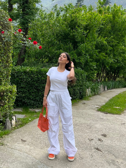 White Parachute Cargo PANTS ONLY