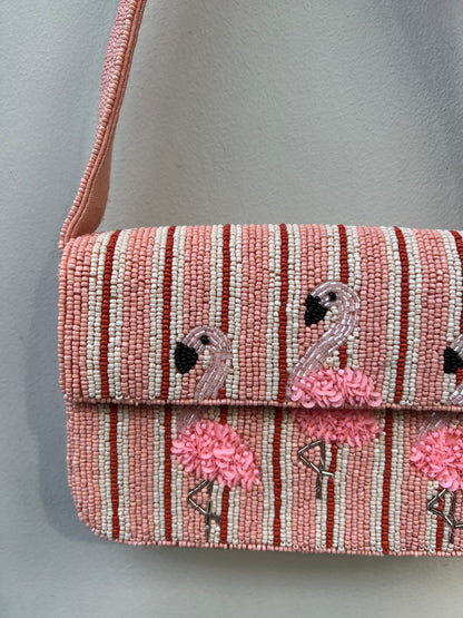 Flamingo Beaded Bag