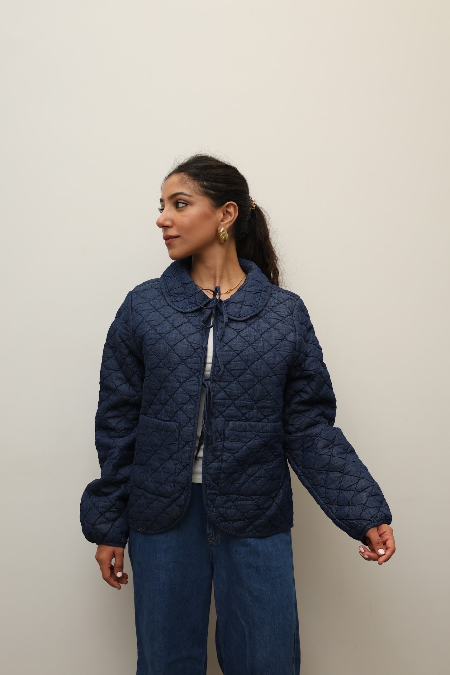 Scandi Bow Quilted Jacket