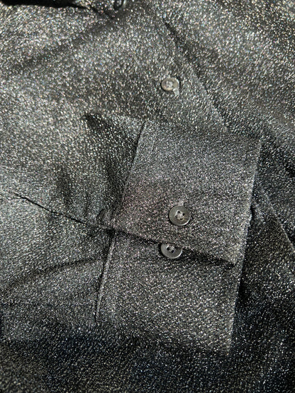 Black Cotton Shimmer Shirt Set