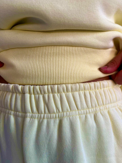 Butter Yellow Crewneck Cotton Fleece SET ( High Warmth)