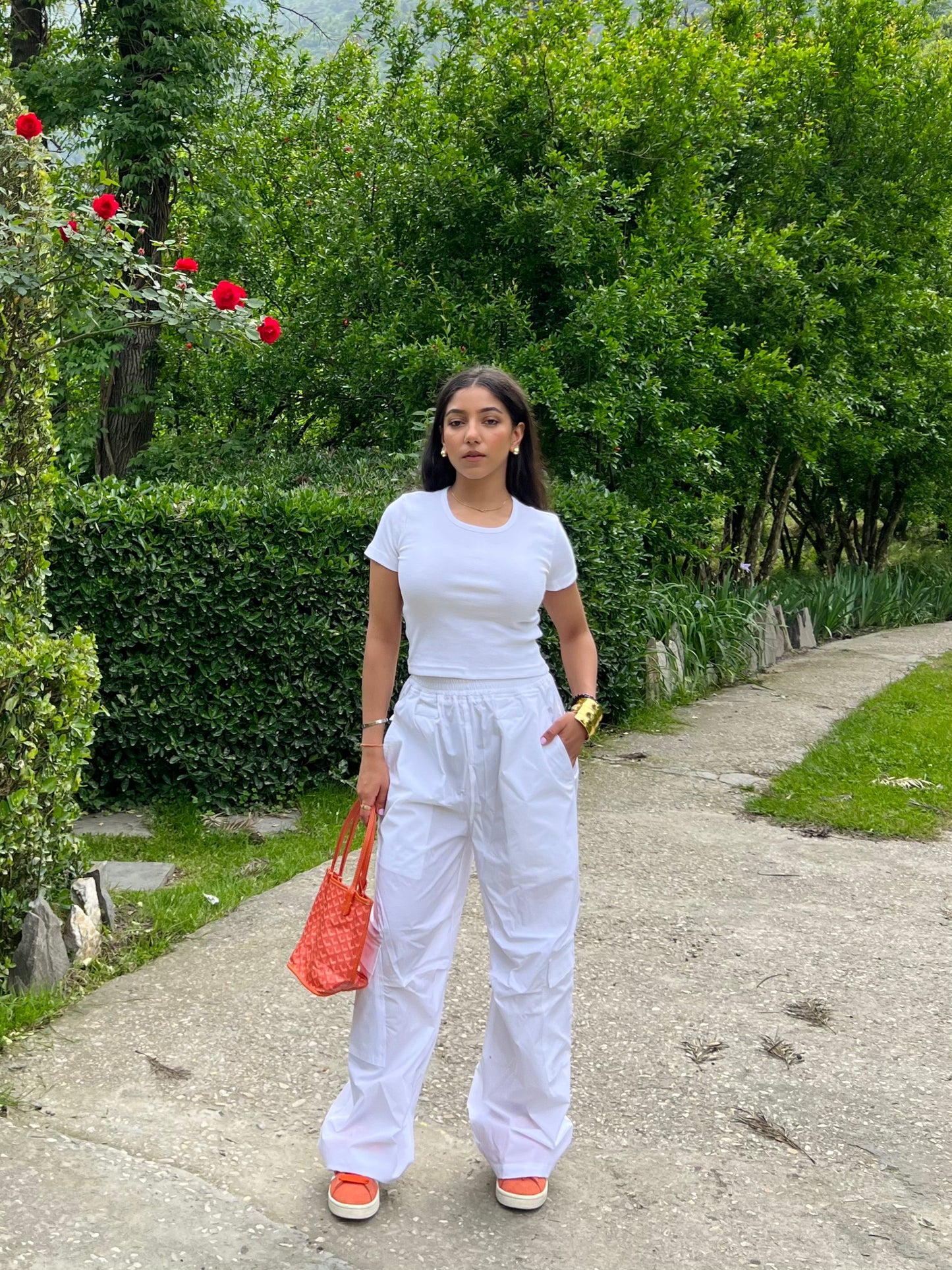 White Parachute Cargo PANTS ONLY