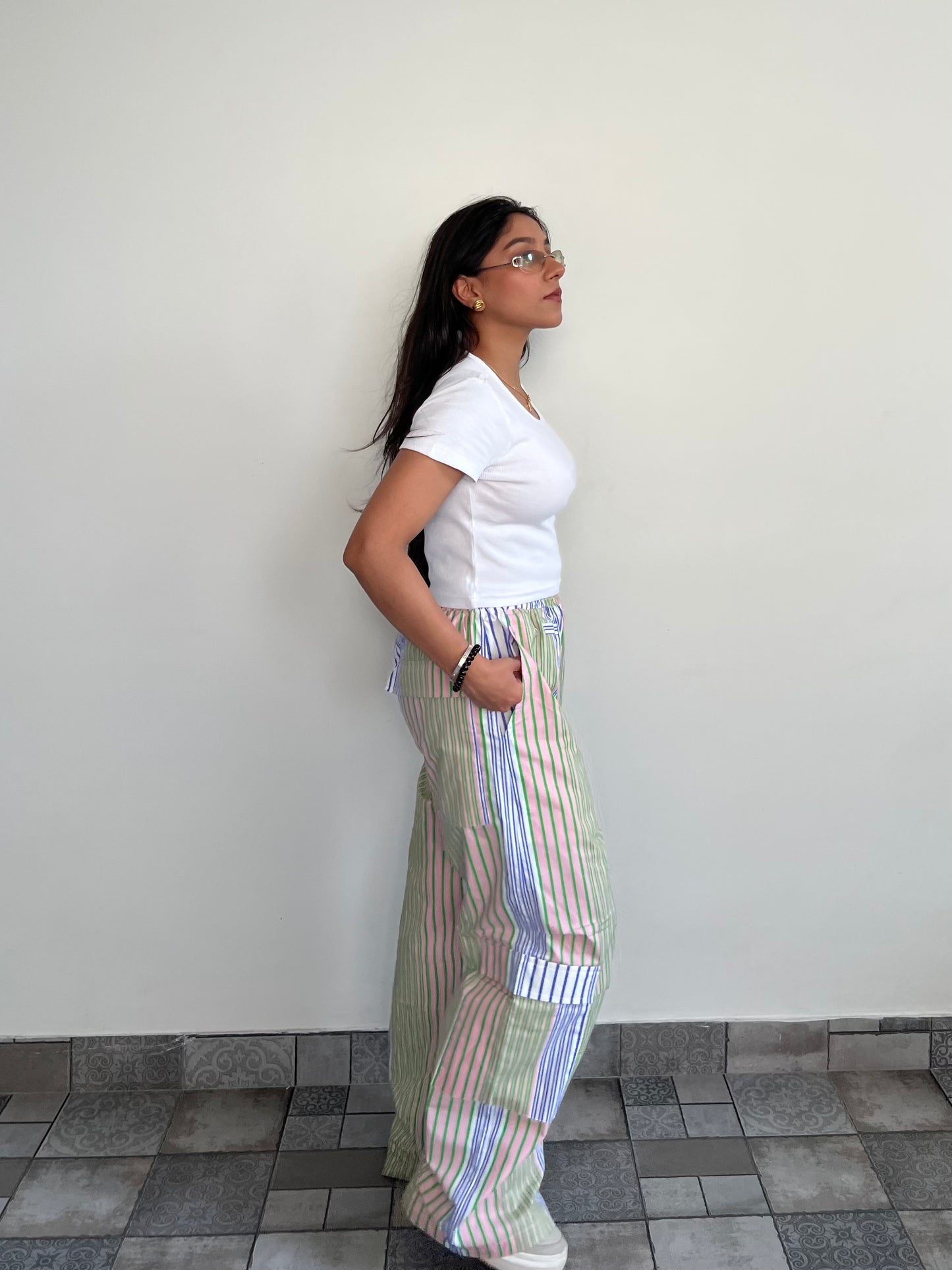 Cotton Poplin Striped Pants Only