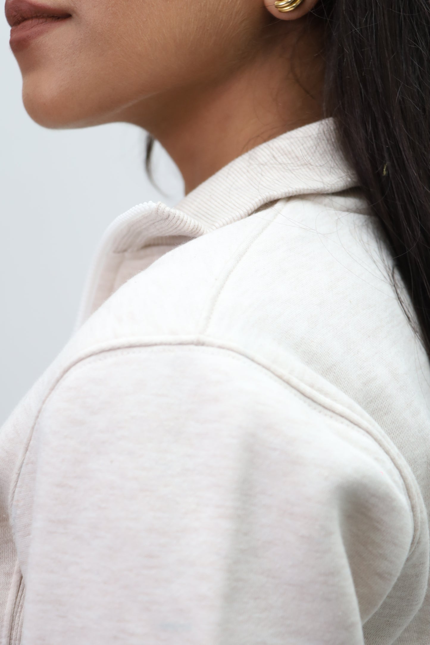 Fleece Grey Melange Zipper & Fleece Pants SET
