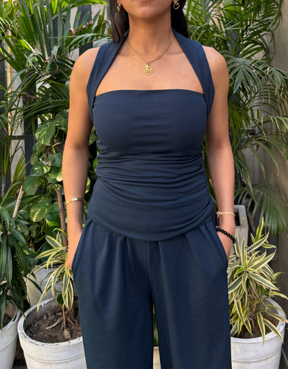 Pure Cotton Ruched top & Pants set