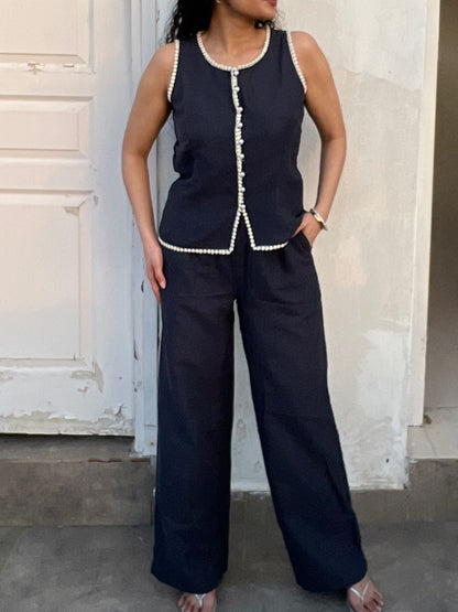 Charcoal Pure Cotton Top & Pants Set
