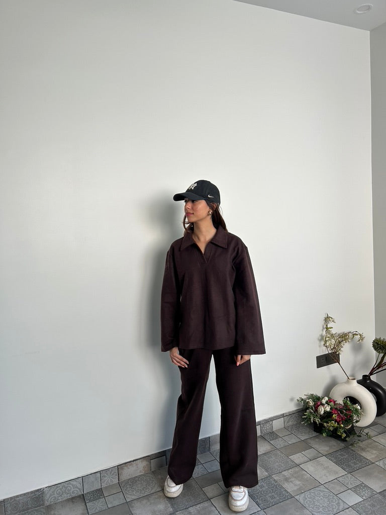 Cotton Fleece Brown Co-ord