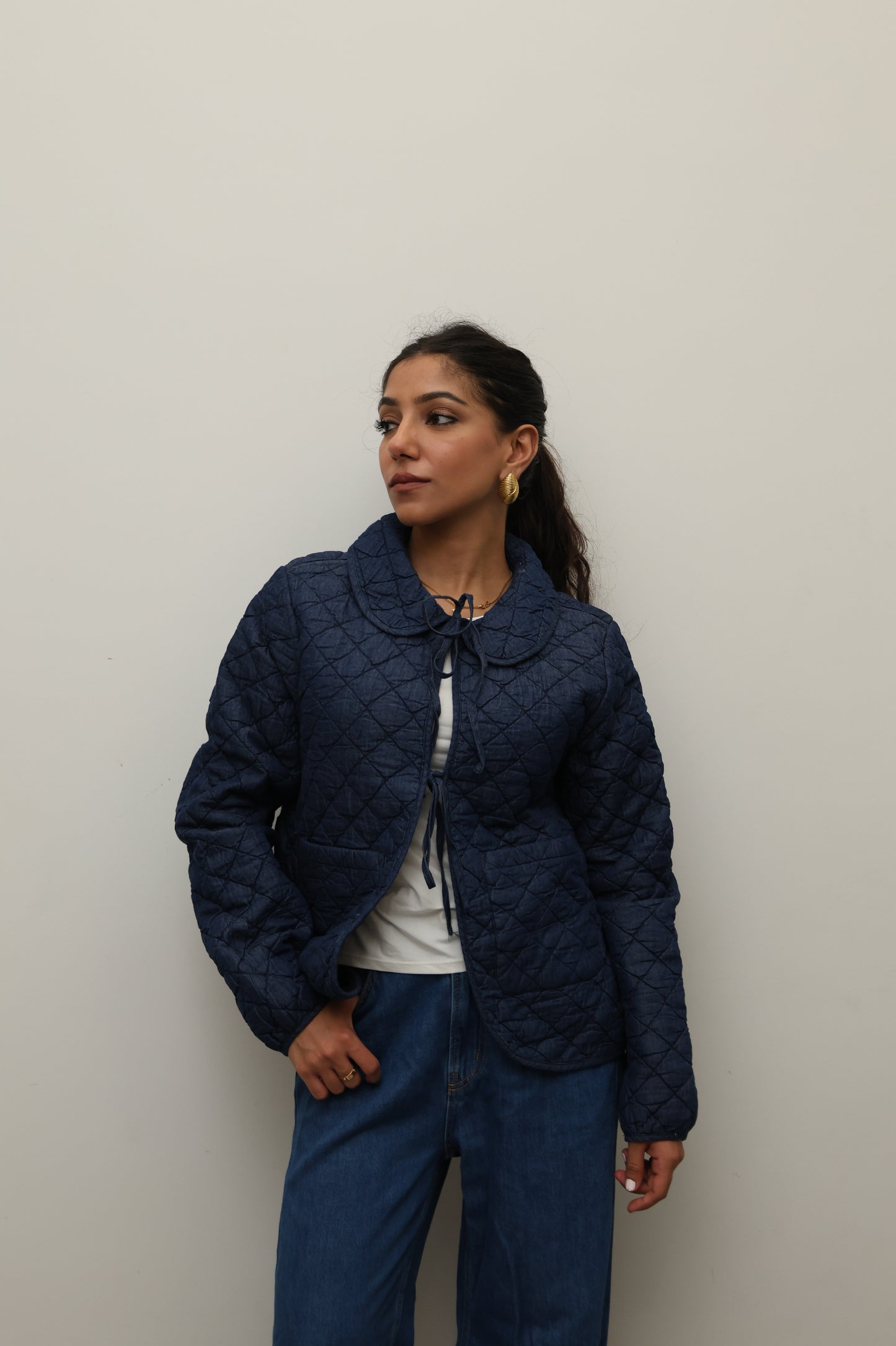 Scandi Bow Quilted Jacket