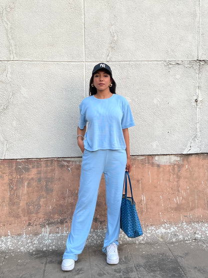 Sky blue RIB Co-ord