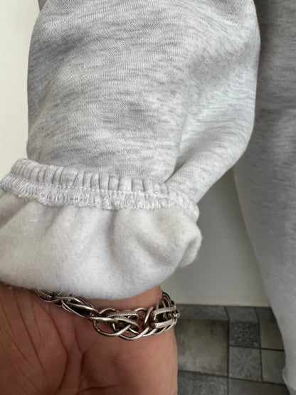 Unisex Grey Melange Half-Zip Cotton Fleece SET  (High Warmth)