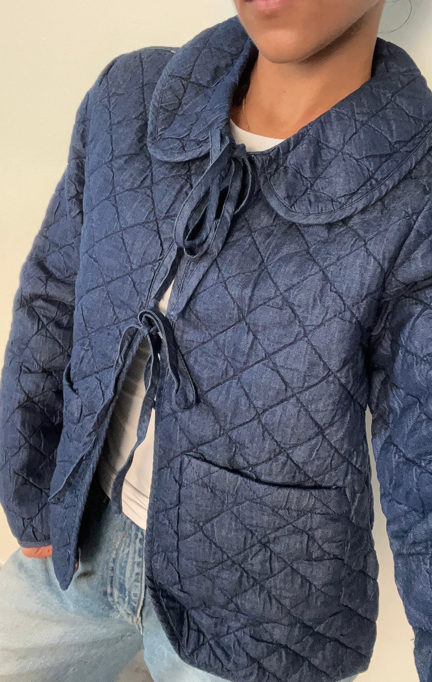 Scandi Bow Quilted Jacket